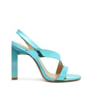 Kelly Specchio Leather Sandal - 7.5 / Turquoise / Specchio Leather